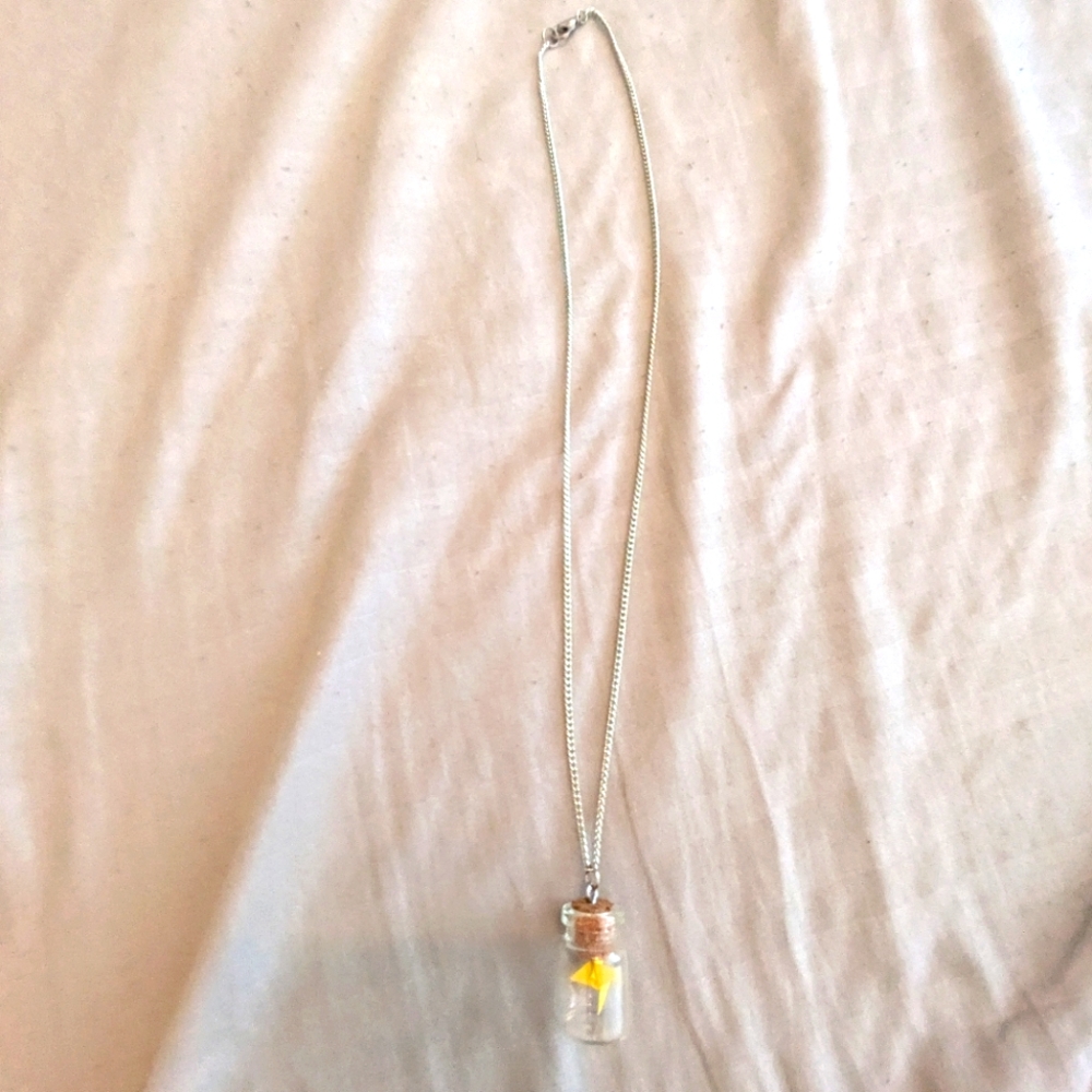 Etsy Yellow Paper Crane Necklace